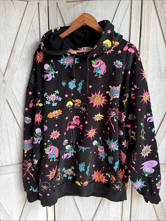 Dolls Kill Tops - Dolls Kill x The Powerpuff Girls Villains Oversized Hoodie Black Medium